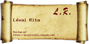 Lévai Rita névjegykártya